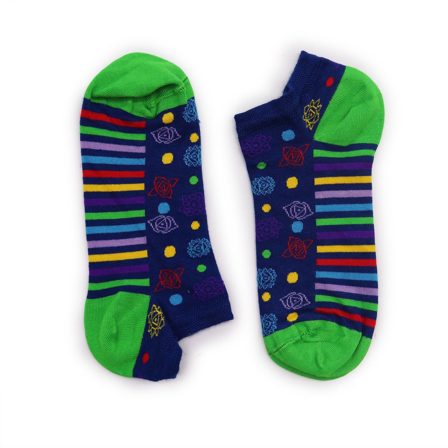 Bambus Sneakersocken mit 7-Chakra-Motiv – Größe 36-40