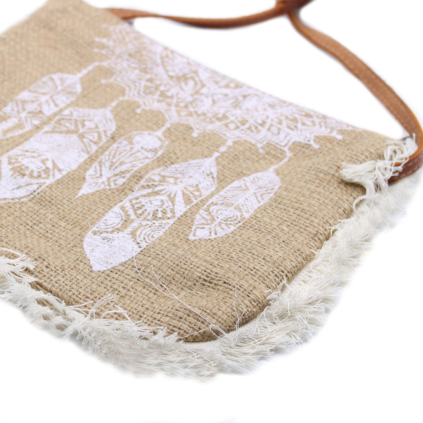 Jute-Fransentasche mit Traumfänger-Motiv – Lässiger Boho-Chic
