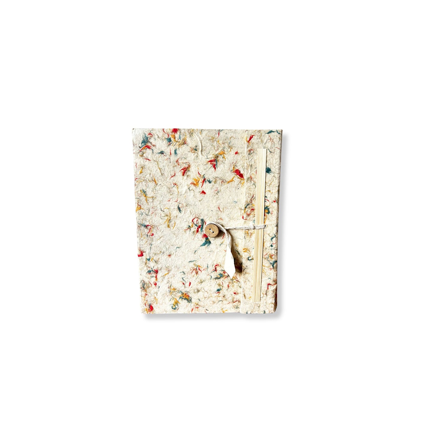 Mini-Notizbuch aus Lokta-Papier & farbigen Baumwollfasern – Ein Unikat