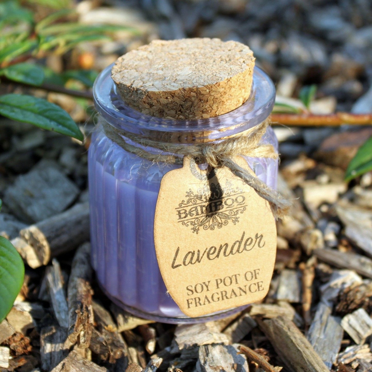 Duftkerze 'Seelenfrieden' mit Lavendel – Natürliches Sojawachs im Korkglas