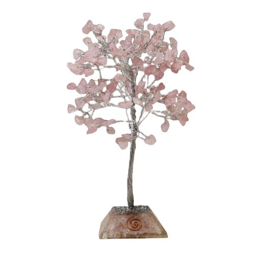 Orgonit-Pyramide mit Rosenquarz-Baum – 160 Edelsteine für harmonische Energie