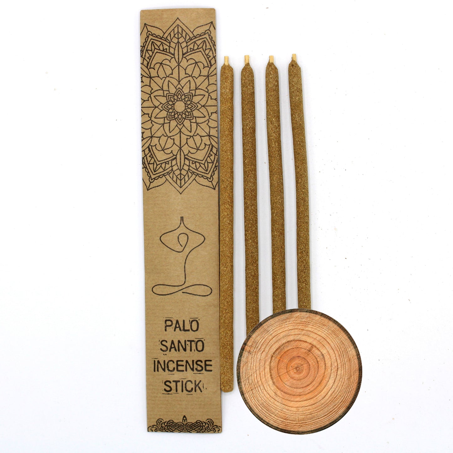 Palo Santo Räucherstäbchen mit Sandelholz – 4 große Stäbchen im Kraftpapierbeutel