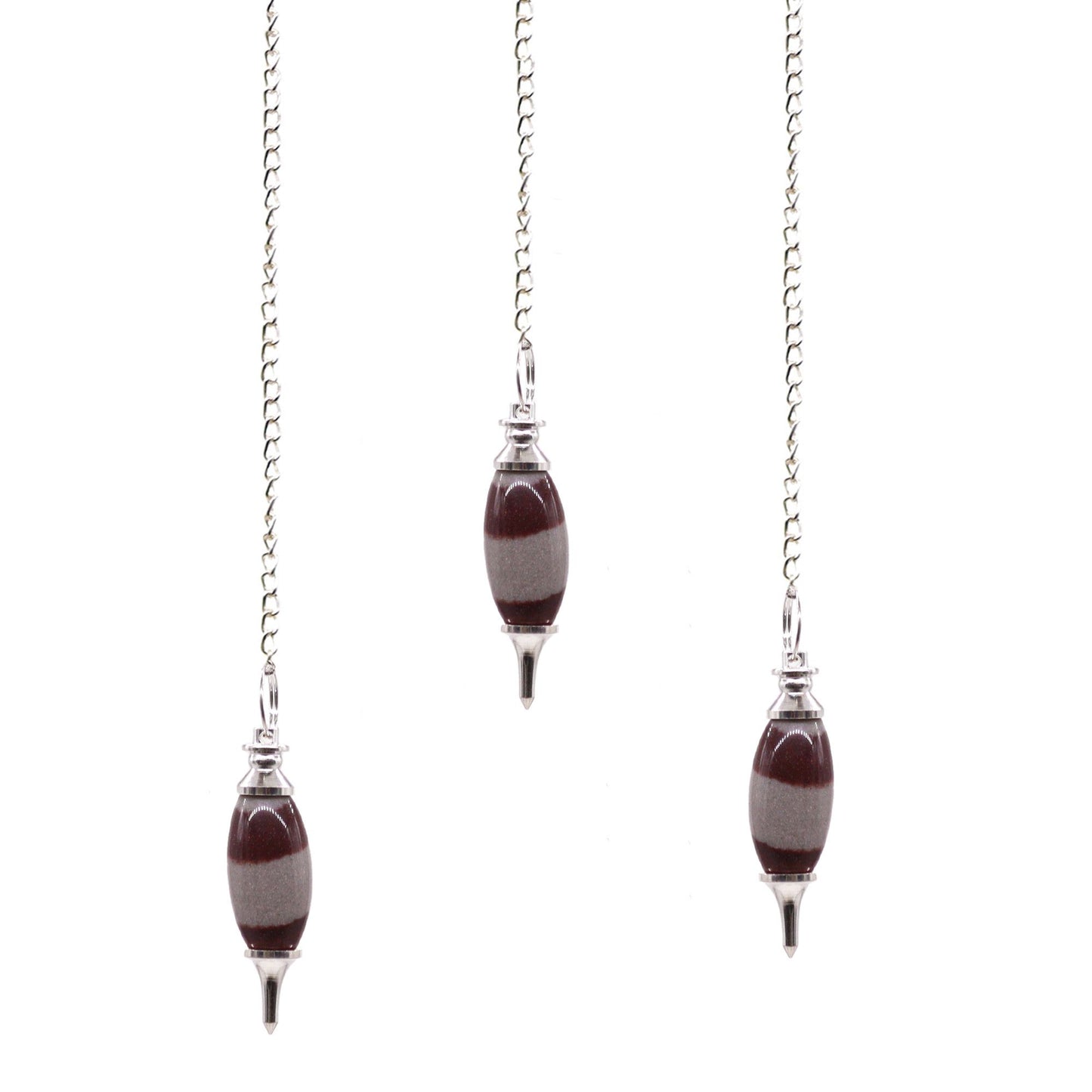 Shiva Lingam Pendel mit Silberspitze – Handgefertigtes Edelsteinpendel
