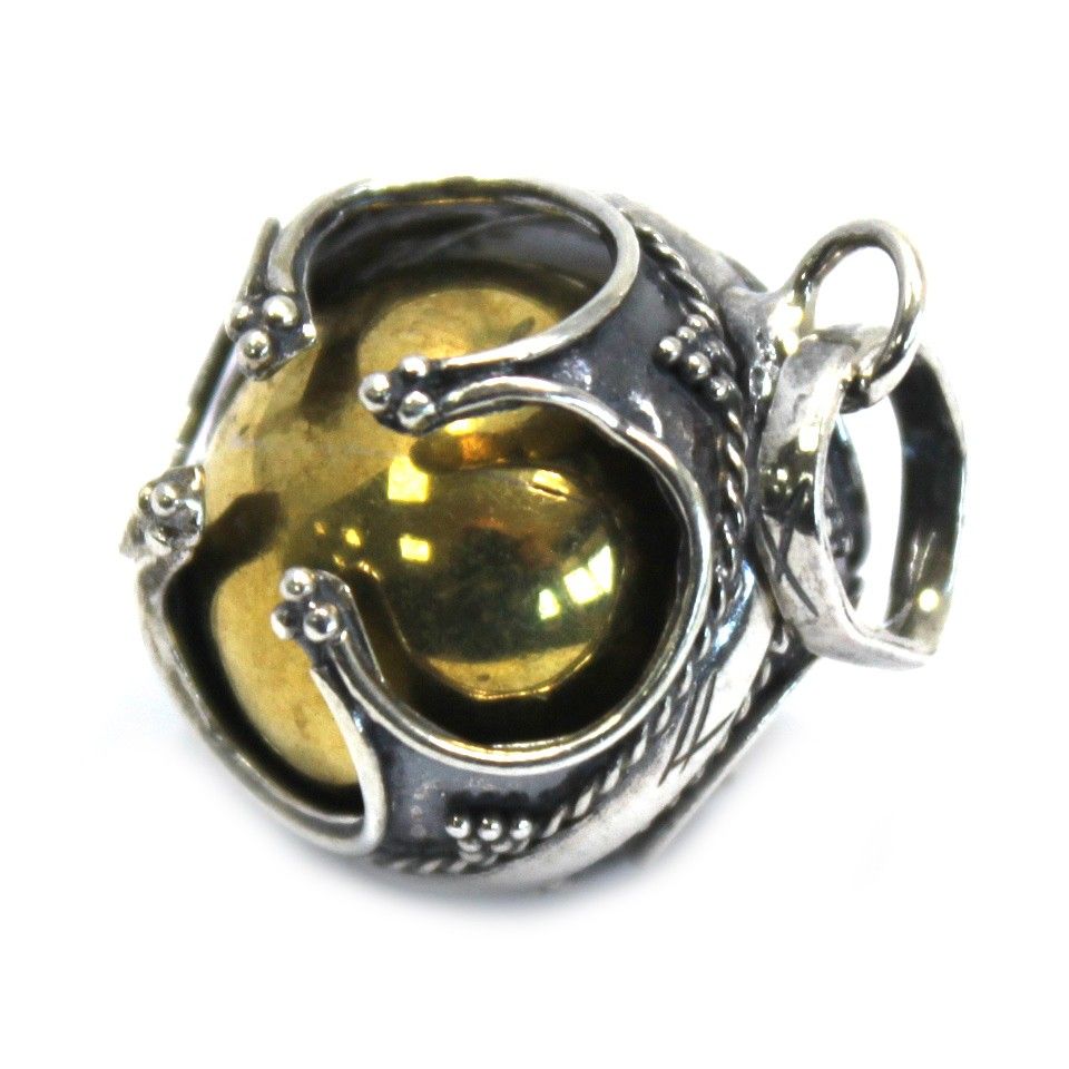 Silberne Engelsglocke Prosperity – Handgefertigter 925er Silber-Anhänger 16mm