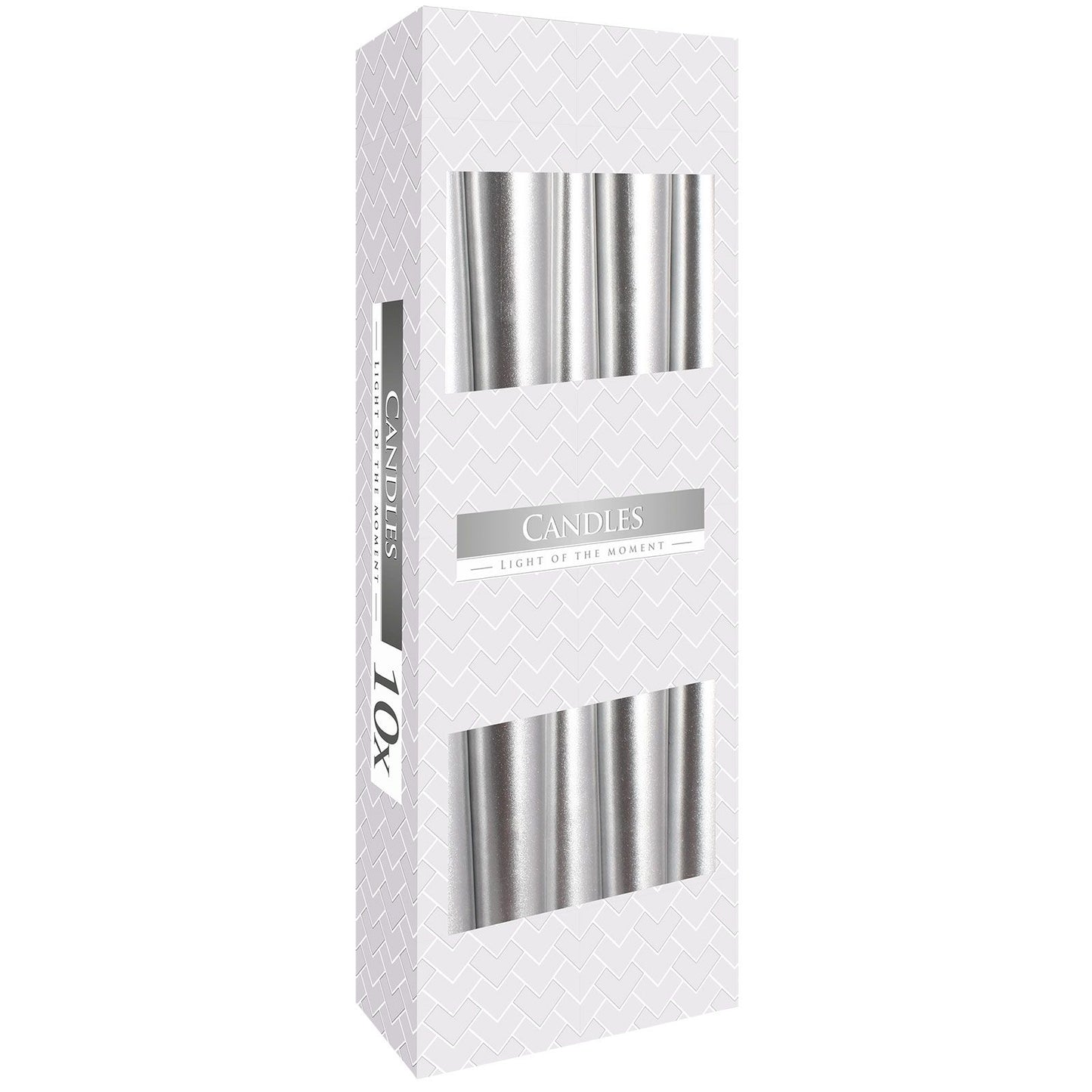 Metallic Stabkerzen Platin – Elegante Tafelleuchten