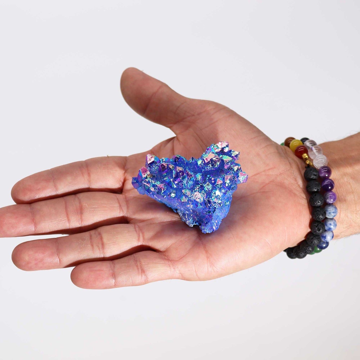 Aura Aqua Halo Quarz-Cluster | Manufaktur-Quarz in Schimmerfarben | 7-10 cm