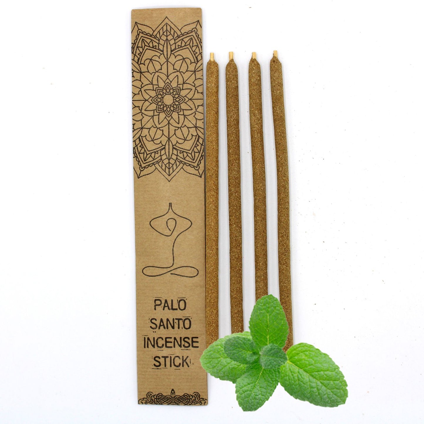 Palo Santo Räucherstäbchen mit Minze – 4er Pack in Kraftpapier