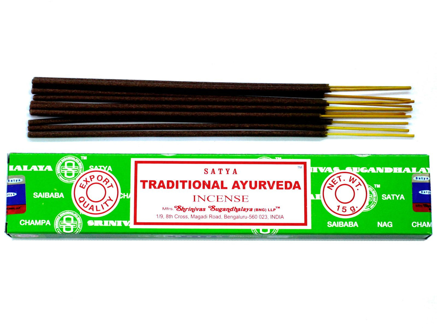 SATYA Ayurveda Räucherstäbchen – Traditionelle Handarbeit, 15 Stück