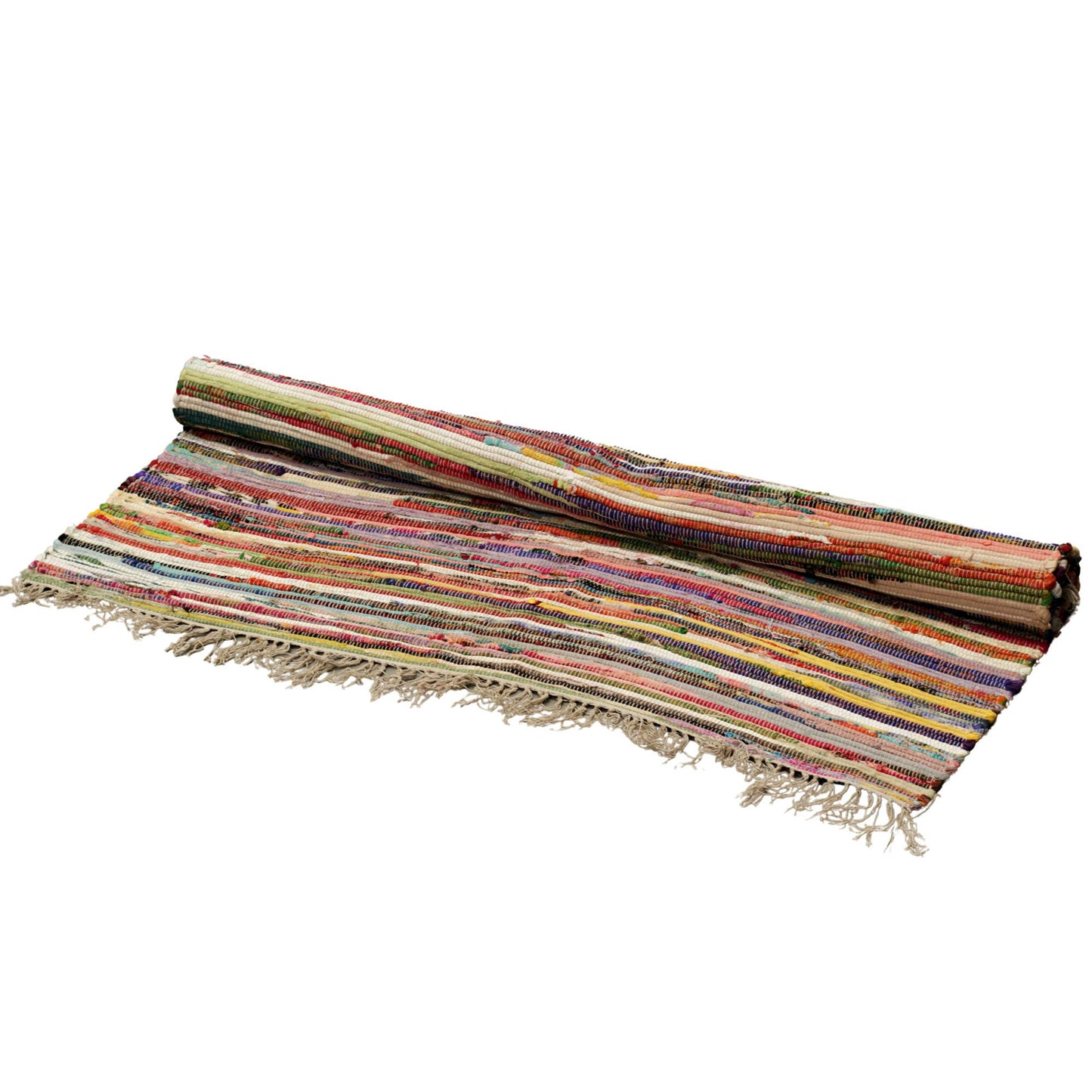 Room Rag Rug - Baumwollteppich 150x200 cm in lebendigen Farbmix