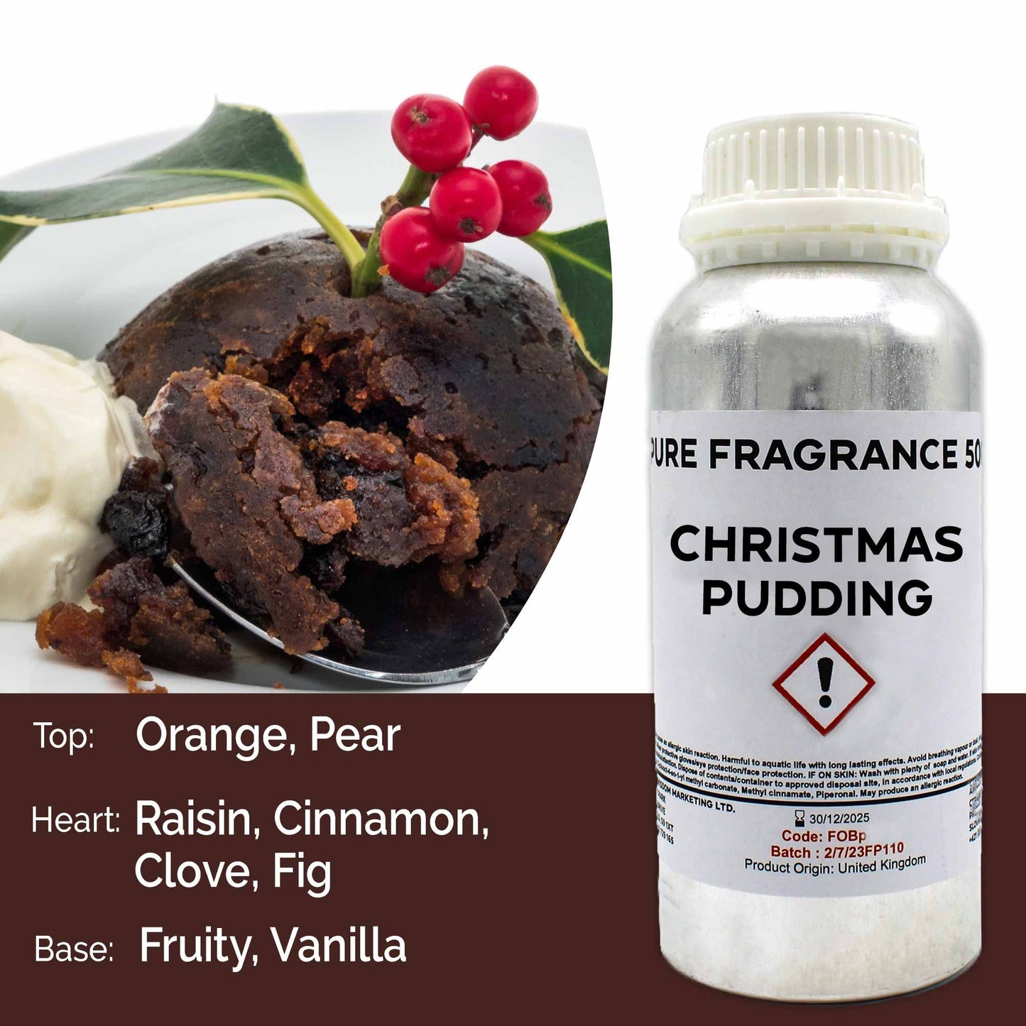 Duftöl Weihnachts-Pudding – Natürlicher Festtagsduft 500ml