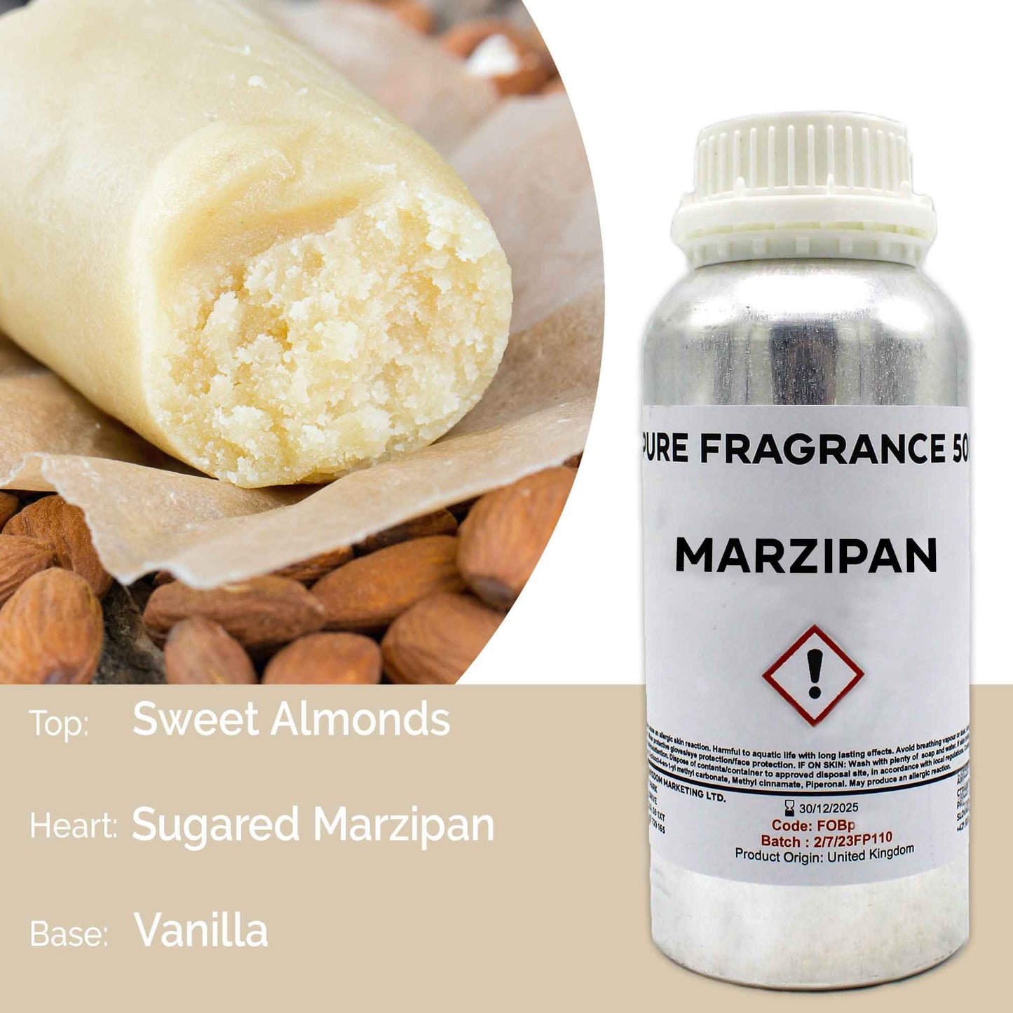 Reines Duftöl Marzipan - 500ml Vorratsflasche für kreative Düfte