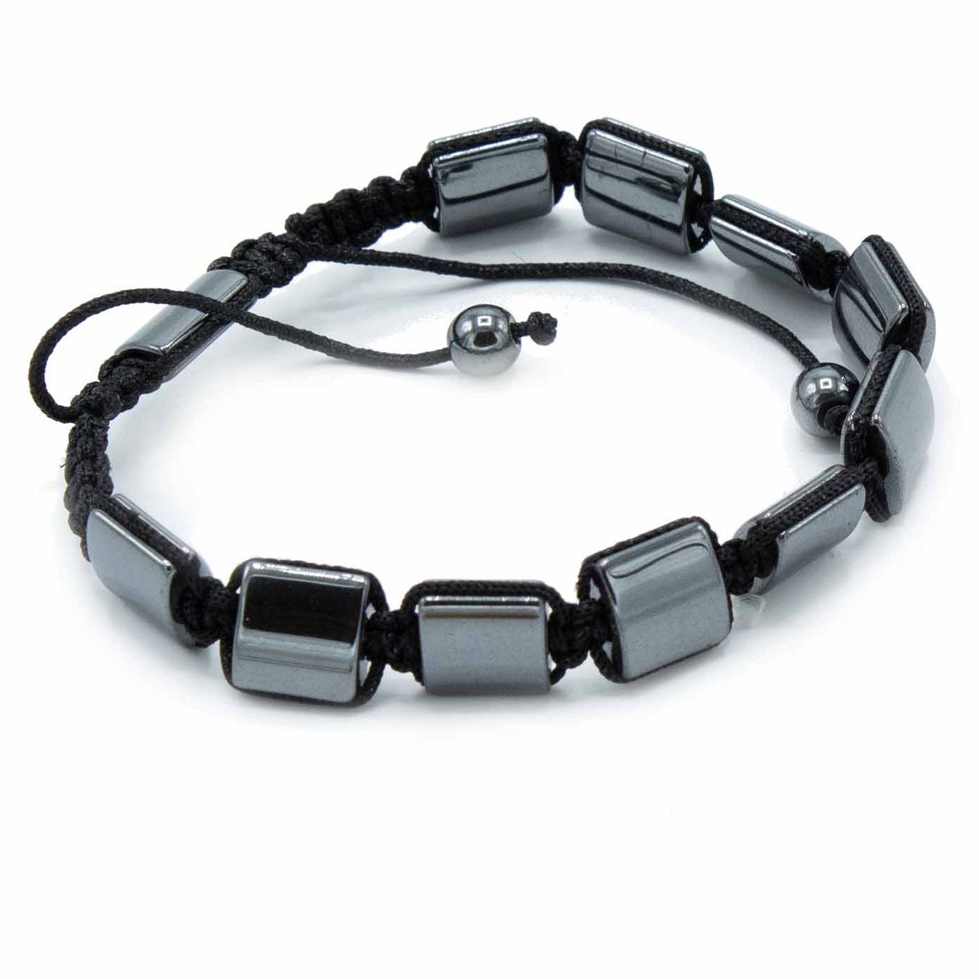 Shamballa Armband aus magnetischem Hämatit mit Doppelwürfel-Perlen