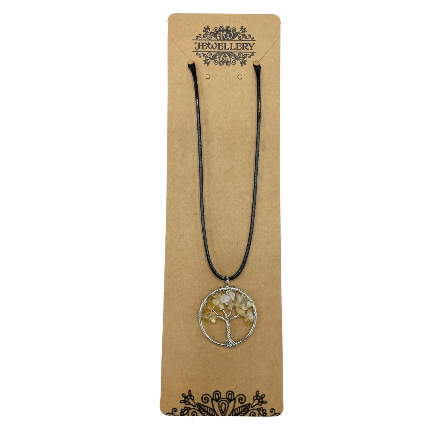 Lebensbaum-Anhänger aus Karneol – Handgefertigter Talisman mit Lederband