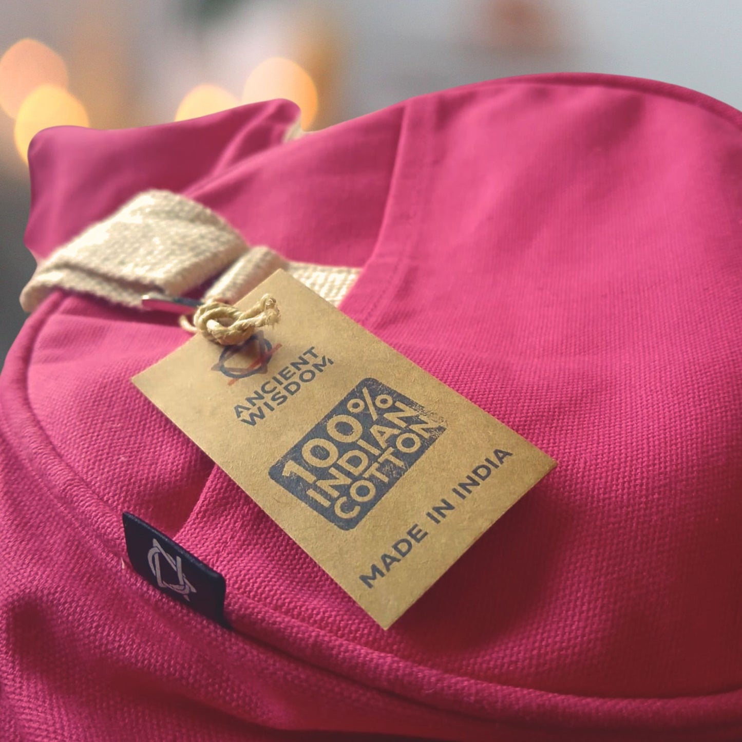 Sporttasche 'Don't Quit' in Kirschrosa – Handgefertigte Baumwoll-Gymbag