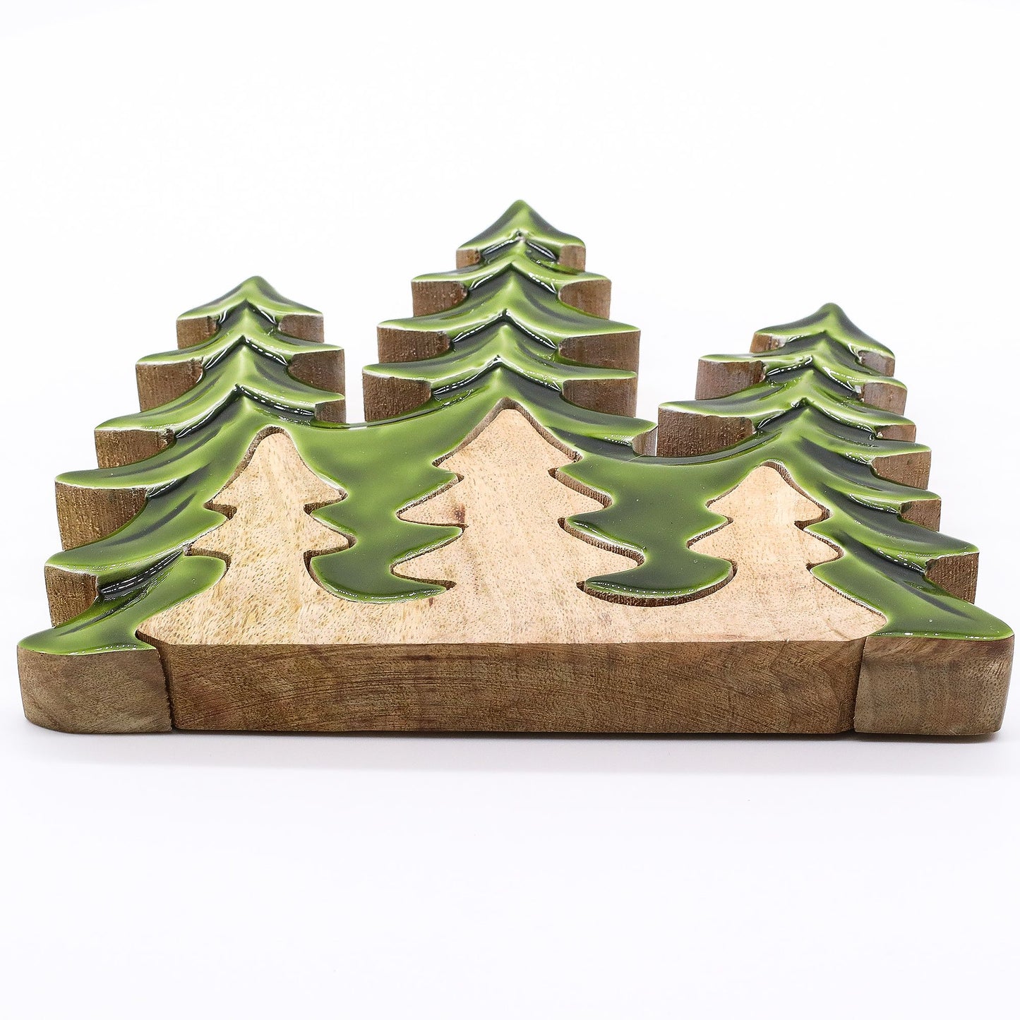 Waldgeflüster - 3D Wandbild mit drei Bäumen aus Mangoholz