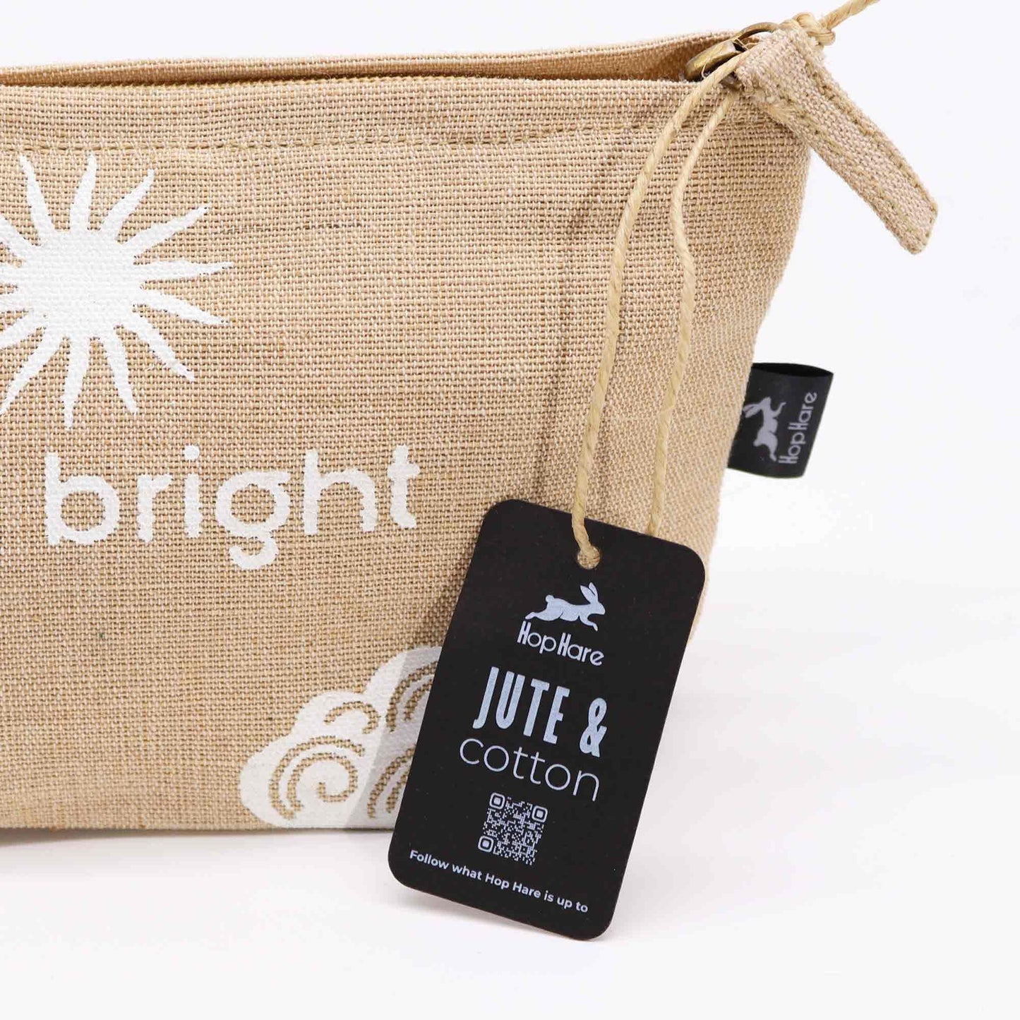 Hop Hare Pouch 'I Am Bright' – Motivationsbeutel aus Juco