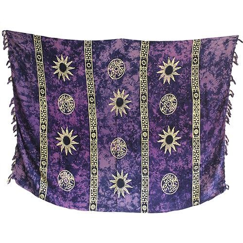 Sarong-Set mit keltischen Sonnenmotiven – 4 Stück in leuchtenden Farben