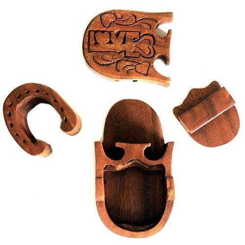 Bali Magic Box 'Love Lock' – Handgefertigte Holzrätselbox mit Geheimfach