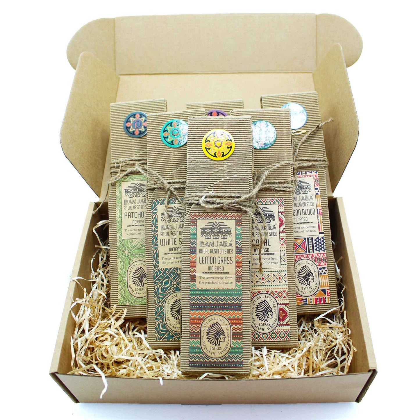 Ritualharz-Stäbchen Set Nr. 2 – 6 Aromen, je 8 Stäbchen