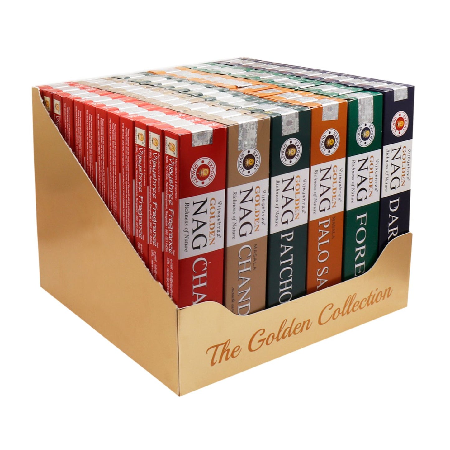 Goldene Kollektion: Premium Räucherstäbchen Box mit 6 Düften (72 Stäbchen)
