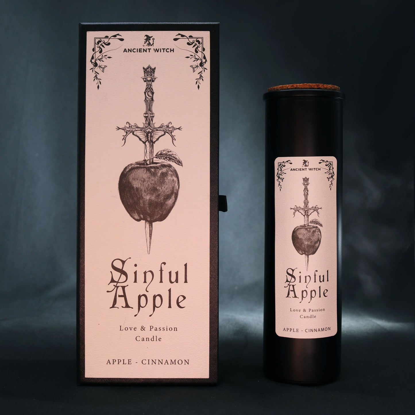 Ritualkerze 'Sündiger Apfel' – Anziehung & Herzöffnung mit Apfel-Zimt
