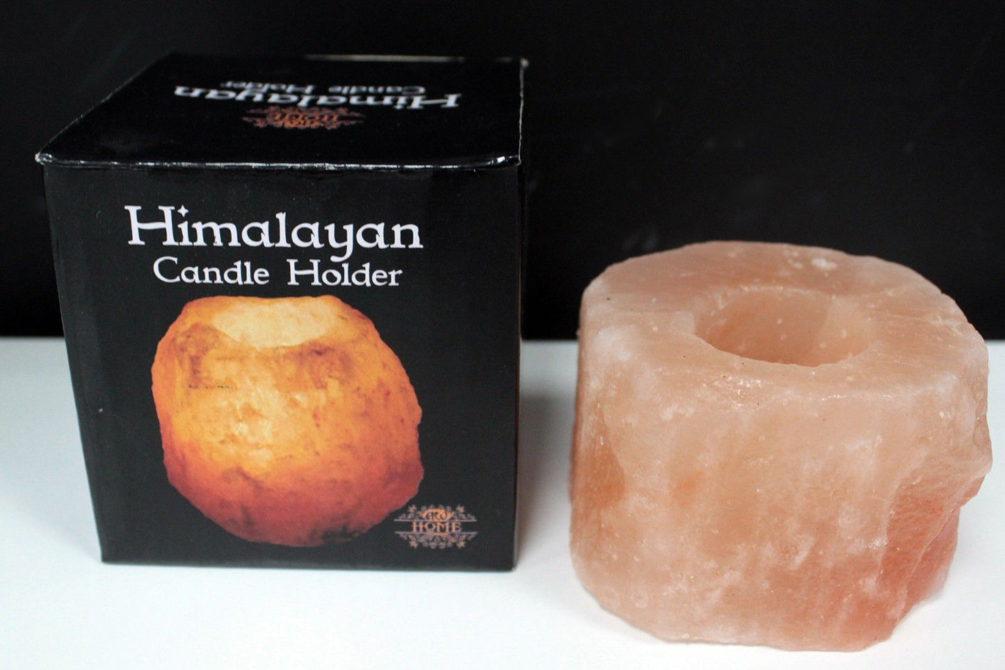 Kerzenhalter aus reinem Himalaya-Salzkristall – Natürlicher Luftreiniger