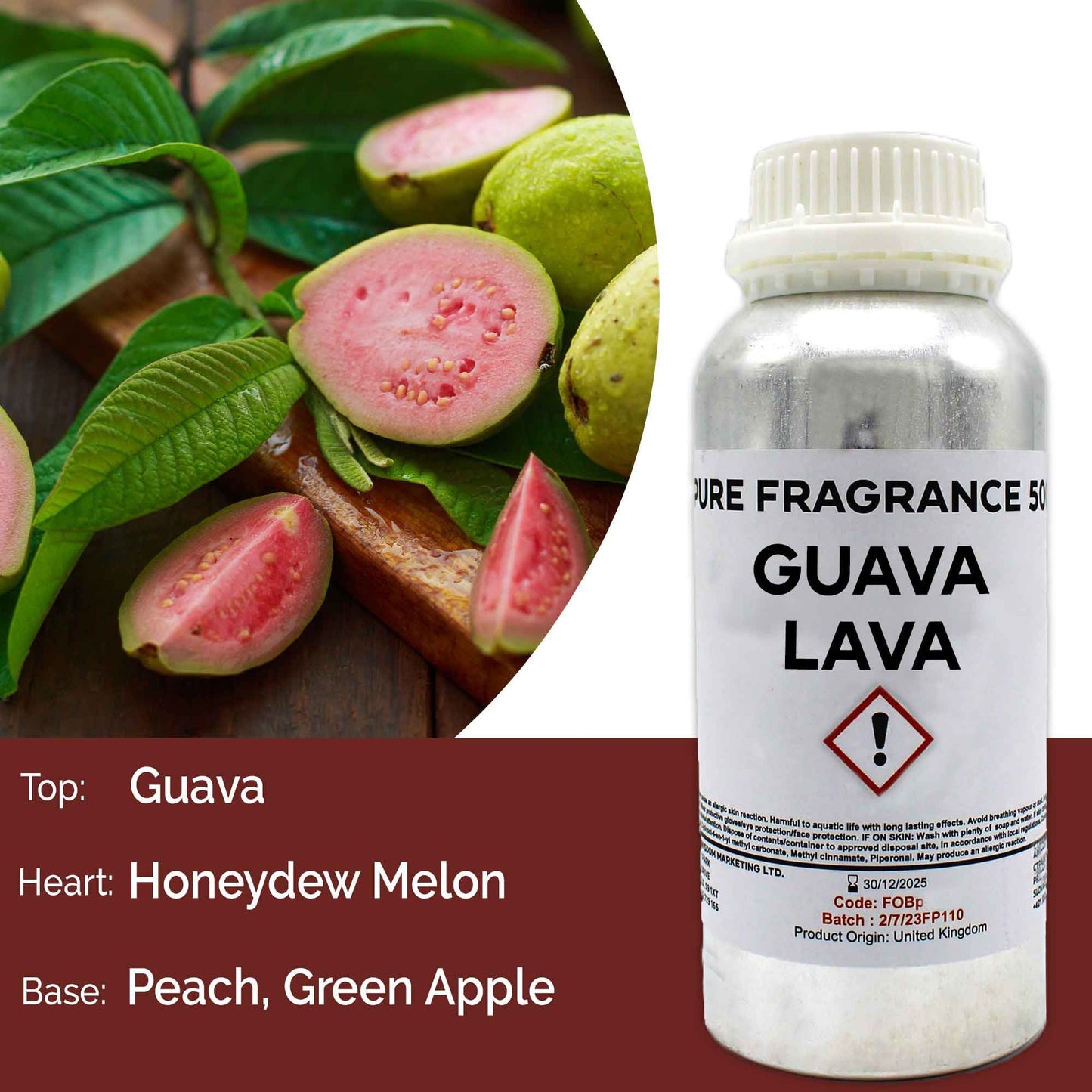 Reines Duftöl Guave-Lava - 500ml Konzentrat für kreative Düfte