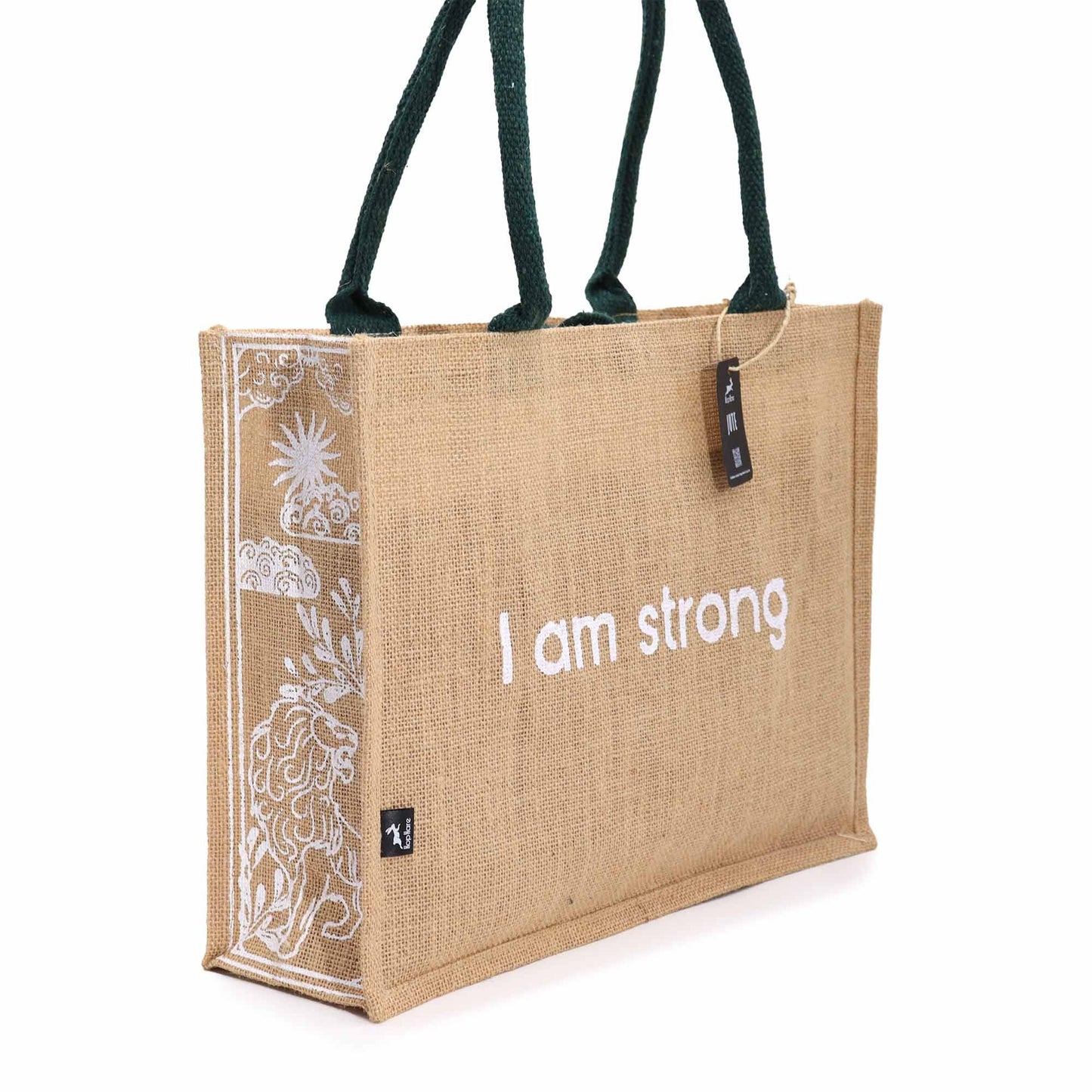 Hop Hare Jute Shopper 'Ich bin stark' – Motivtasche für mehr Selbstvertrauen