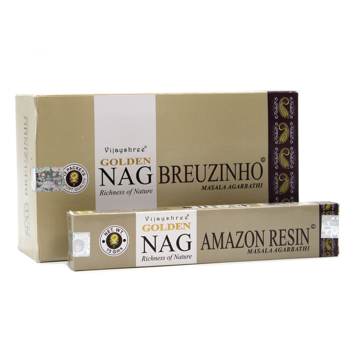 Golden Nag Räucherstäbchen mit Amazonienharz – 15g Packung