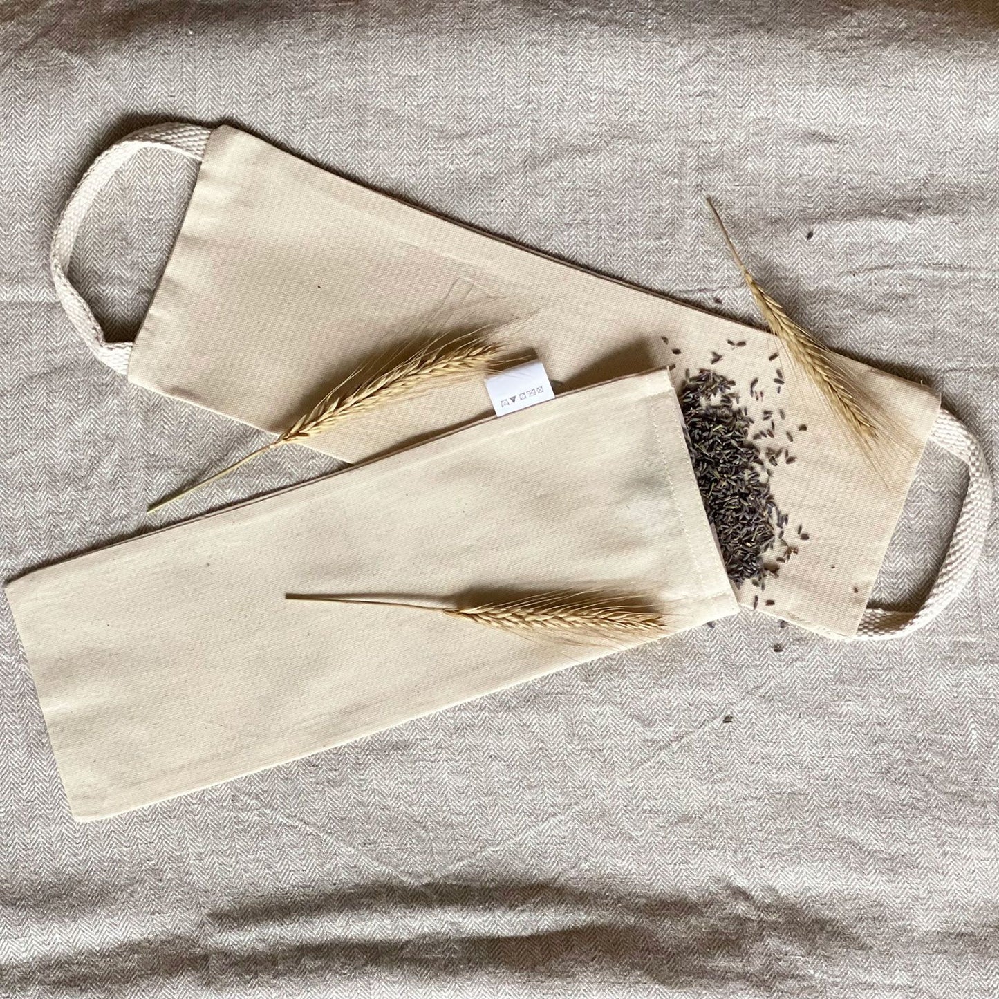 Leerbezug für Weizenkissen aus Baumwolle | 40x14 cm | Mit praktischen Griffen