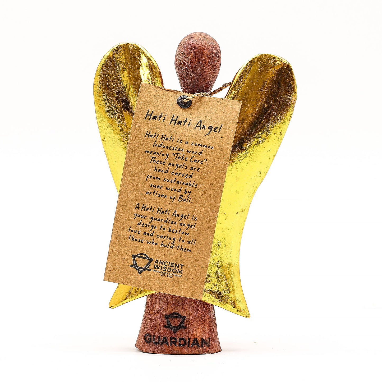 Hati-Hati Schutzengel – Handgeschnitzt aus Suarholz, 15 cm