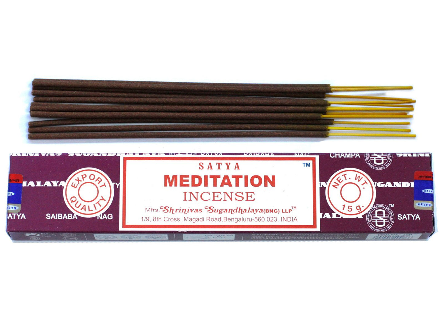 SATYA Meditation Räucherstäbchen - 15 Stück für innere Ruhe & Achtsamkeit