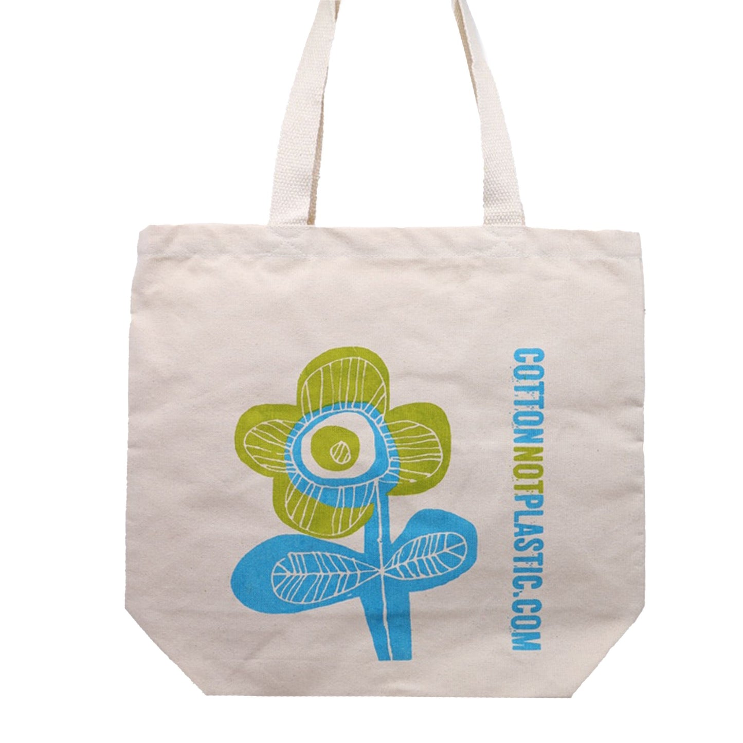 Set mit 4 Blumen-Tragetaschen aus Baumwolle