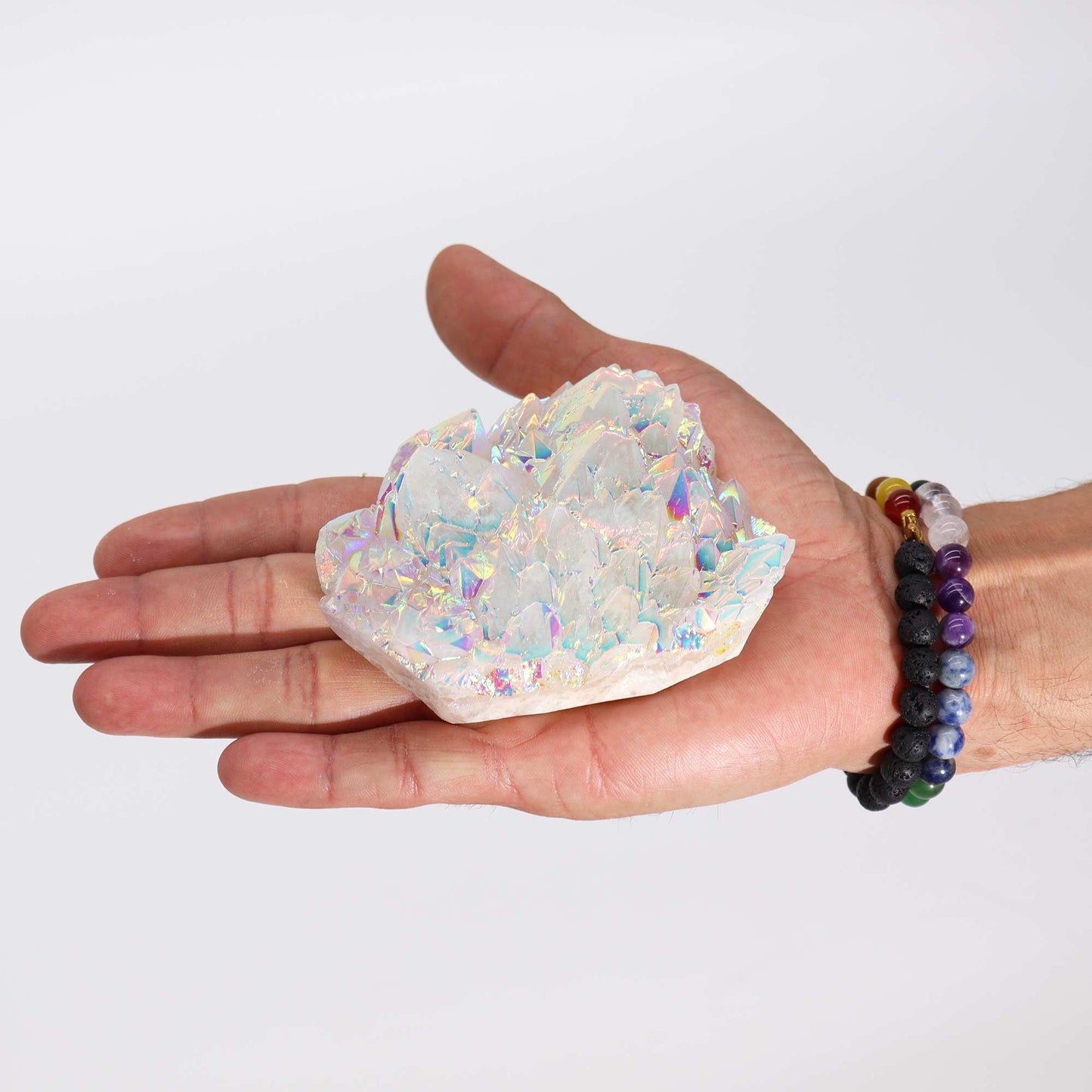 Aura Angel Quarz-Geode 8-15 cm – Handgefertigtes Kristall-Kunstwerk