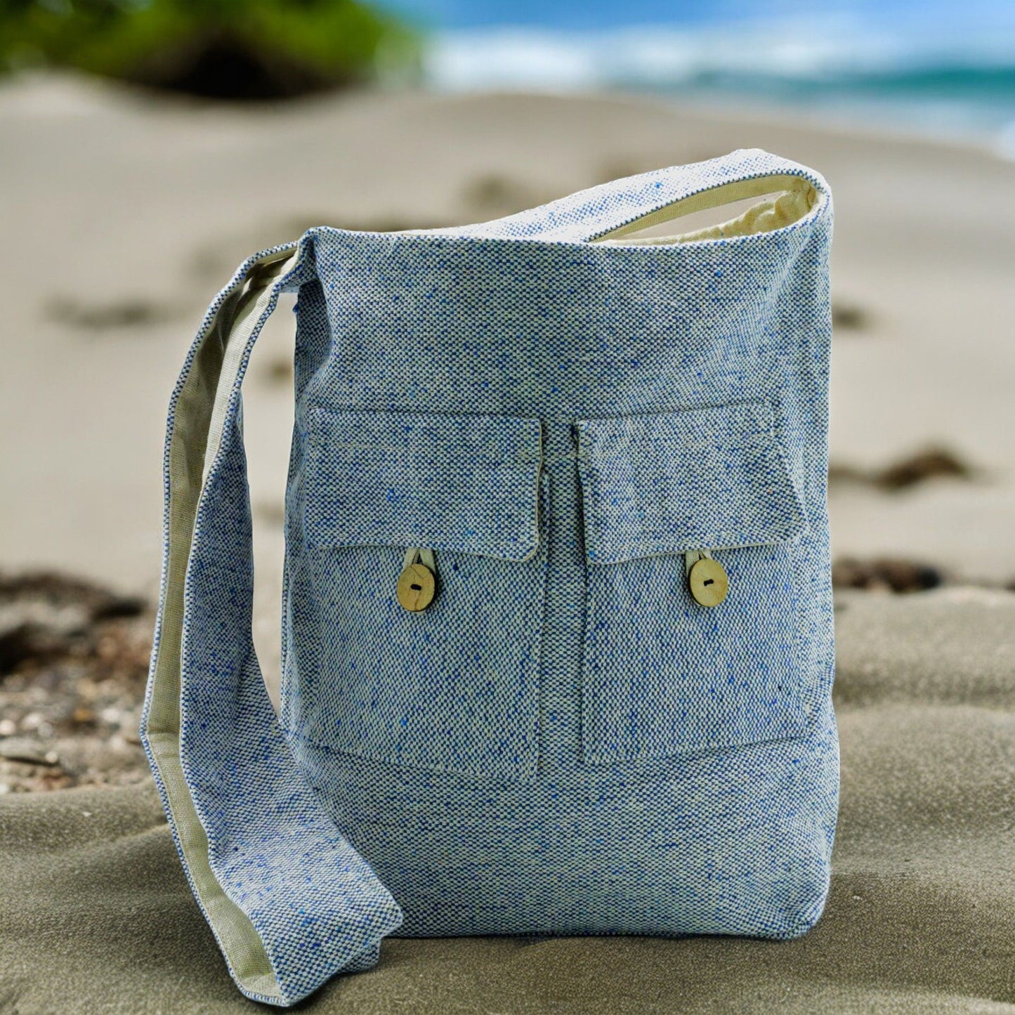 Natural Tones Comp Denim Baumwolltasche - Medium