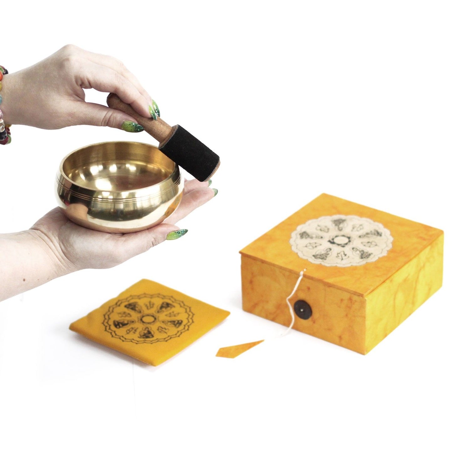 Traditionelles Messing-Klangschalen-Set für Meditation & Entspannung