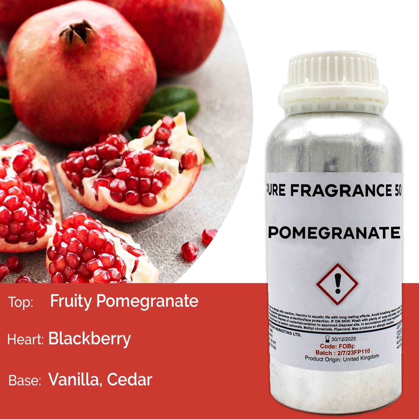 Reines Granatapfel-Duftöl - 500ml Flakon für intensive Raumdüfte
