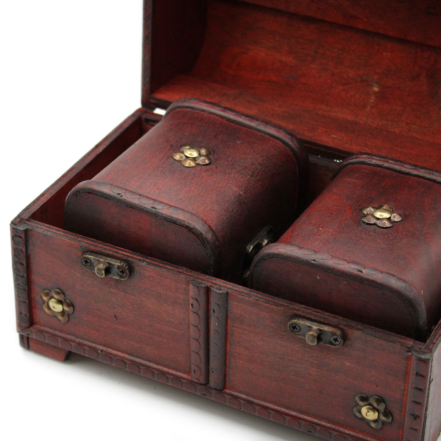 Set mit 3 Vintage-Truhen im Kolonialstil - Handgealterte Aufbewahrungsboxen