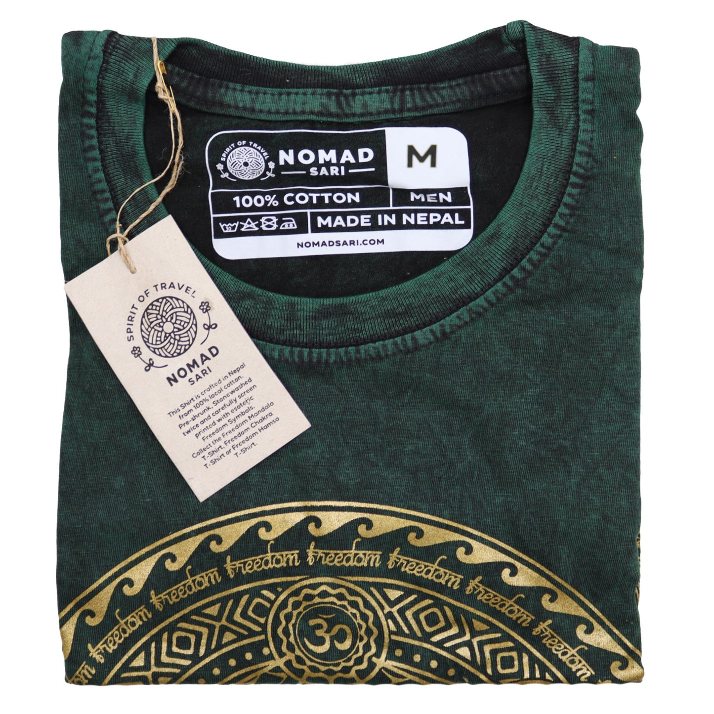 Grünes Chakra T-Shirt – Steinwasch-Optik für Balance & Komfort