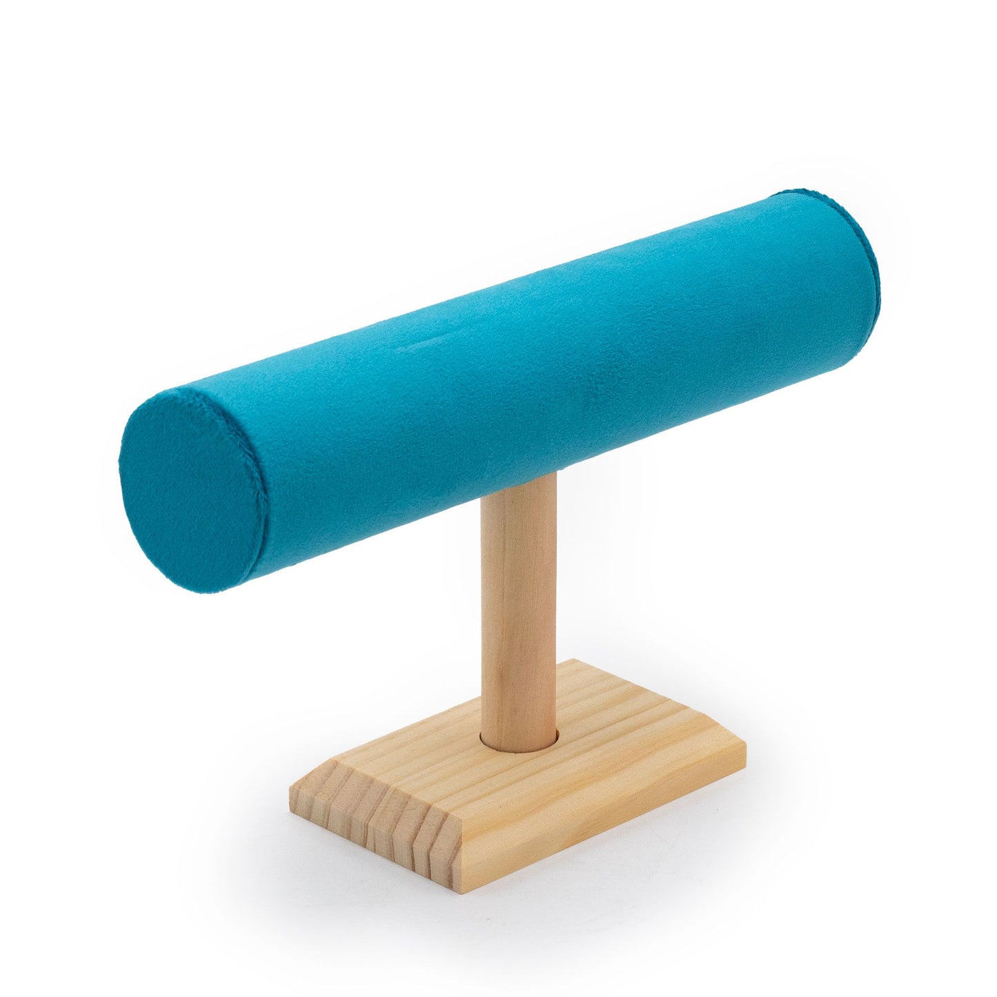 Schmuckpräsentation T-Form: Samt & Wildleder auf Holz, 24x17x7cm