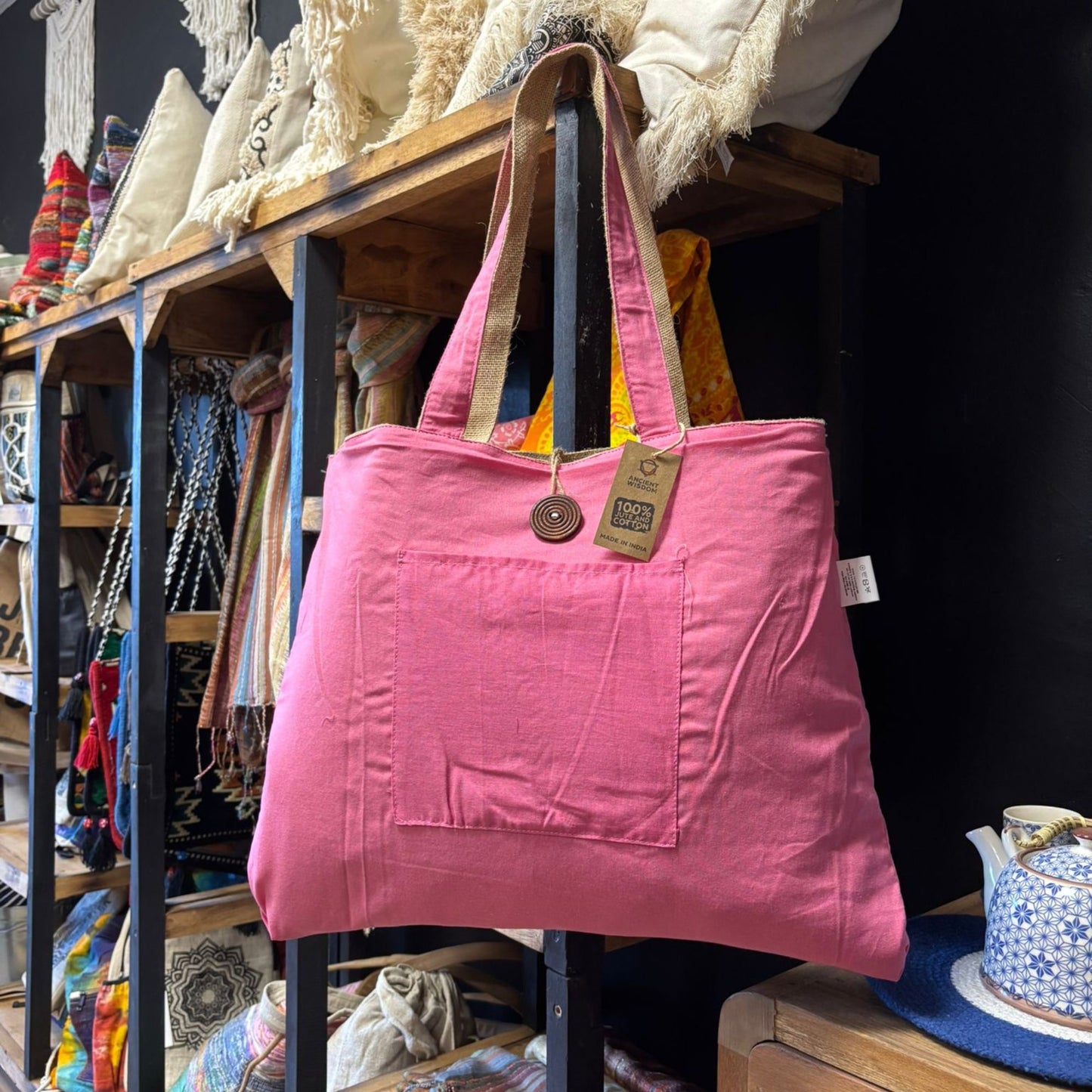 Reversible Shopper aus Jute & Baumwolle - Zwei Looks in einer Tasche