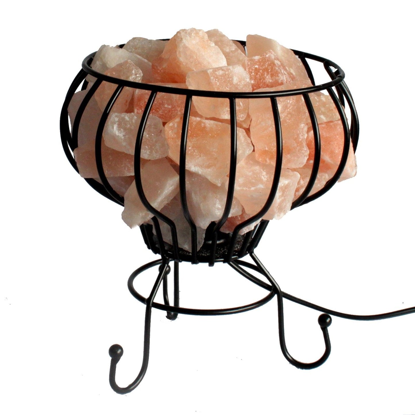 Salzkristall-Lampe im Vintage-Industriedesign – Komplettset mit Birne