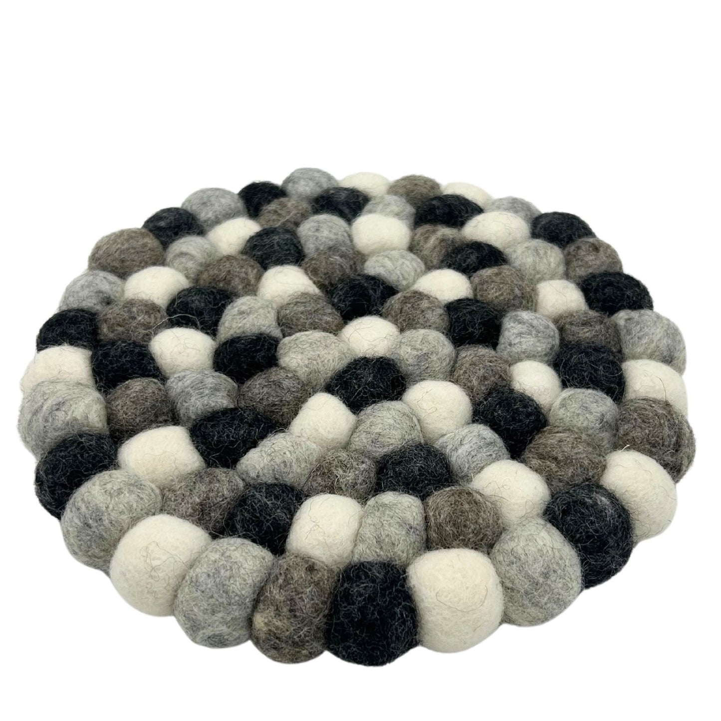 Rundes Tischset aus Filz – 20 cm in Grau Melange