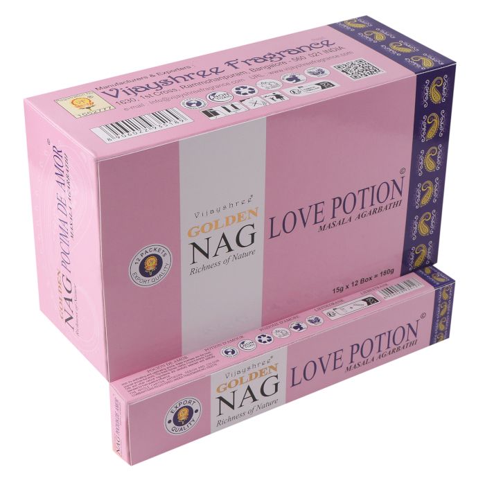 Goldener Liebeszauber – Handgerollte Premium-Räucherstäbchen (12er Pack)