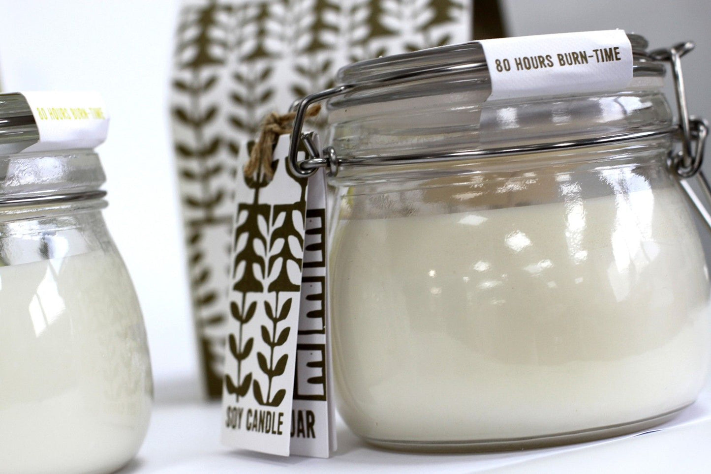 Sojawachs-Kerze 'Zitrus-Frische' im Recycling-Glas – 80h Brenndauer