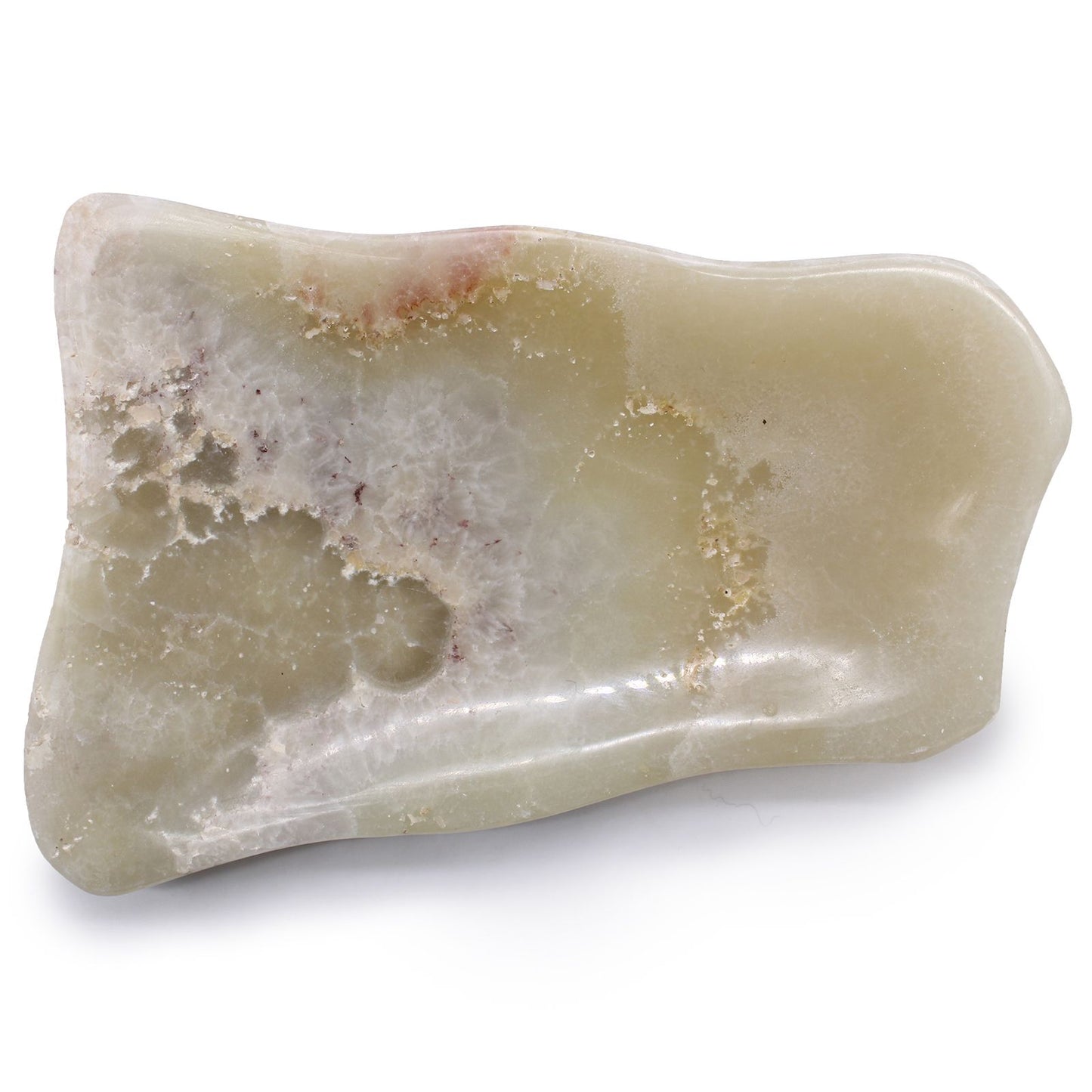 Seifenschale aus Honig-Onyx mit Ablaufrillen - Naturstein Design
