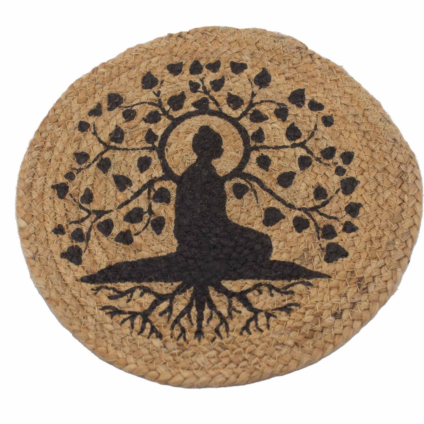 Tischset-Set 'Bodhi-Baum' – 4 Stück, 30 cm, aus Jute & Baumwolle