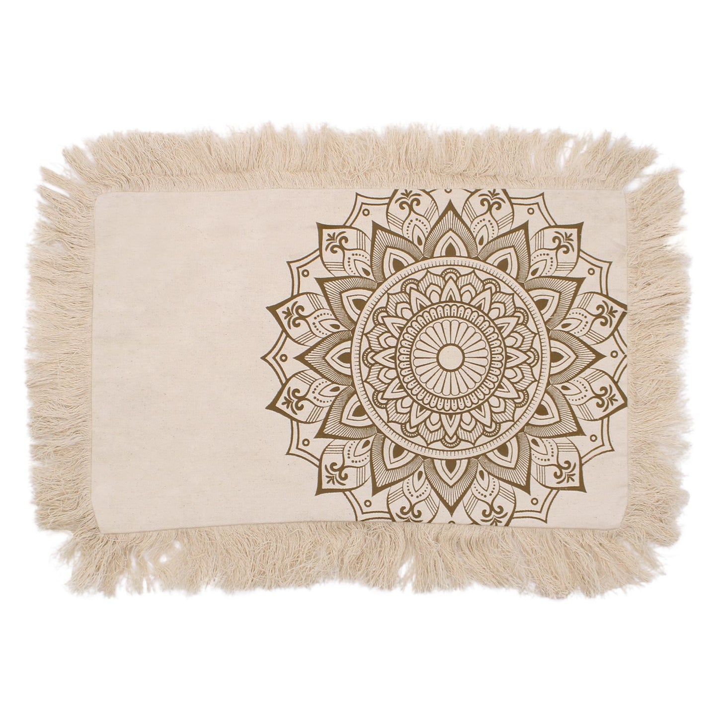 Meditationskissenbezug Lotus Mandala in Bronze - 30x50 cm aus reiner Baumwolle