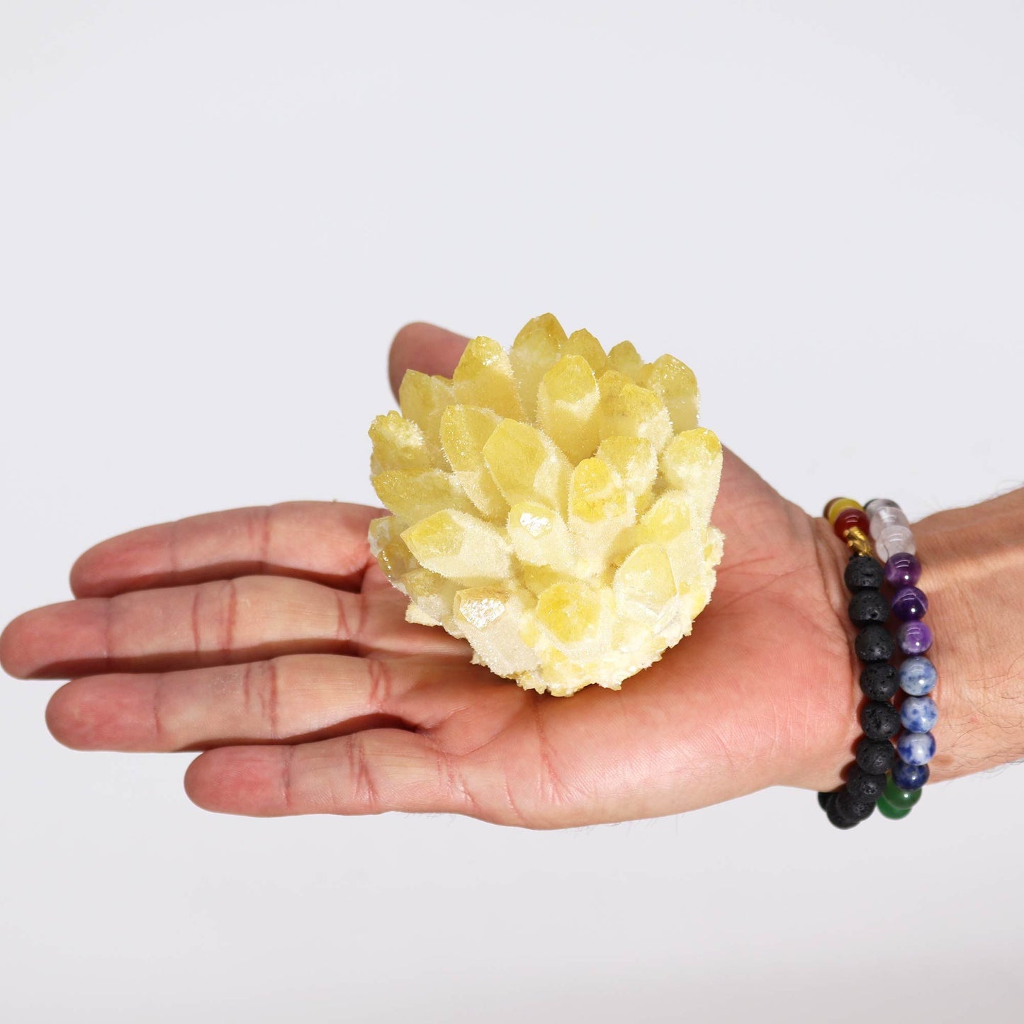 Handgefertigter Gelber Geisterquarz-Cluster – Einzigartiges Dekorobjekt, ca. 8 cm