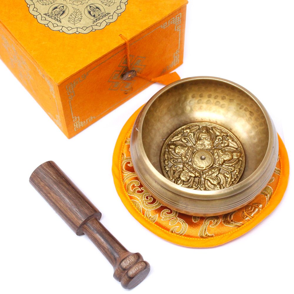 Klangschalen-Set 'Fünf Buddhas' – Handgefertigt in Nepal, 10 cm